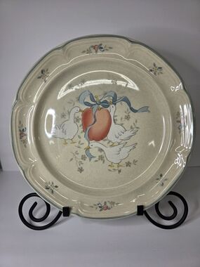 Vintage International China Marmalade Goose Apple & Blue Ribbon Serving Platter